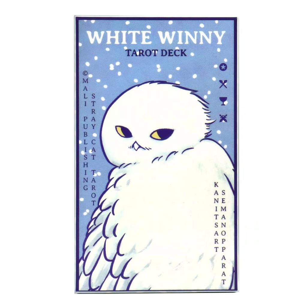 10.3*6cm White Winny Tarot-Whimsical Owl Guide for Intuitive Readings & Self-Discovery 78 Pcs Cards