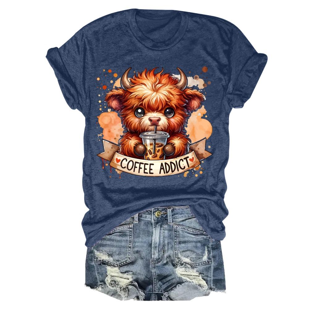 women's plus size tank top Cute Bull Coffee Cup Banner Suitable for sports and daily wear summer casual shirts womens clothes