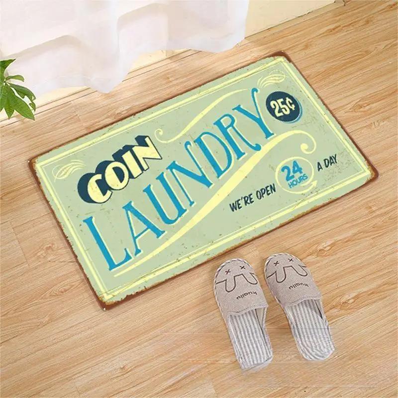Laundry Room Printed Carpet Non-Slip Soft Entryway Foyer Bedroom Entrance Doormat Laundry Room Floor Mats Home Decoration