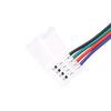 5Pcs 5050 Led Rgb Strip Light Connector 4 Pin Conductor Strip To Controller Jumper Solderless Clip On Pigtail Power Adapter