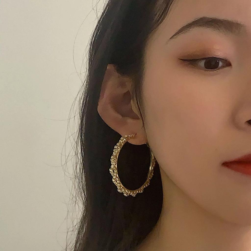 Серьги с серебряными иглами S925 и бриллиантами с преувеличенным лицом, маленькие высококачественные серьги с атмосферным темпераментом, серьги