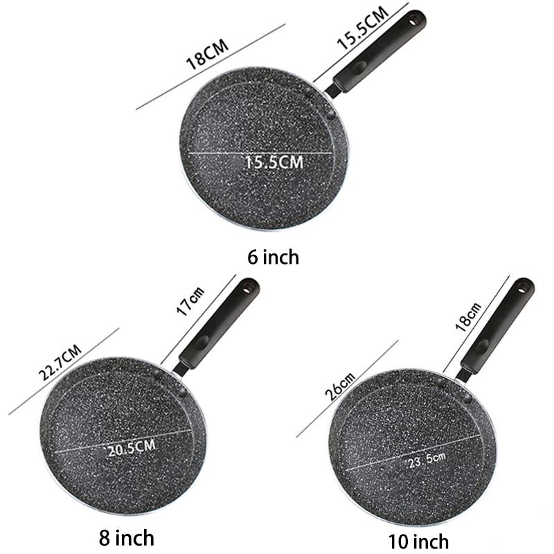 Антипригарная сковорода 18/22/26 см для завтрака, блинов, яиц, стейков, пиццы, с ручкой, кухонный инструмент, набор посуды.