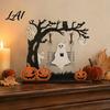 Halloween Table Decorations Funny Desktop Swing Decor Spooky Home Decor for Living Room Tiered Tray Seasonal Tabletop Gothic Fall Themed Ornament,
