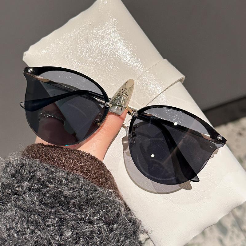 Модные металлические овальные солнцезащитные очки для мужчин и женщин, ретро панк мода, кошачий глаз, UV400