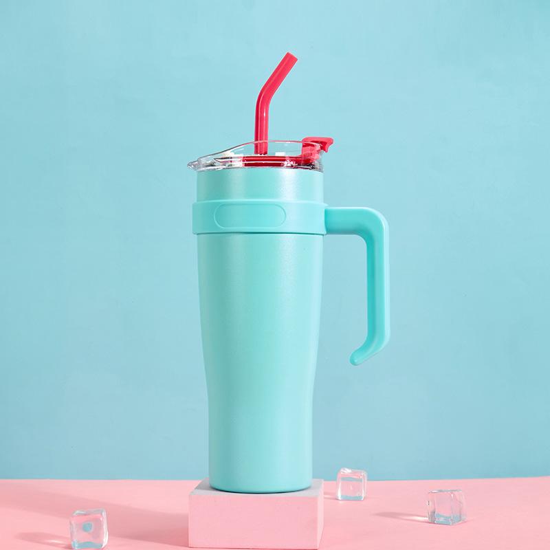 Big Mac Frost Cup Нержавеющая сталь 40 унций Изоляционная чашка с ручкой Большая емкость Чашка для воды Офисная соломенная чашка