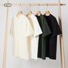 Men's Japanese Style 310g Heavy Cotton Loose T-Shirt - Solid Color, Round Neck, Short Sleeves