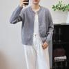 Autumn and Winter New Loose Solid Color Knitted Cardigan Round Neck Soft Waxy Lazy Wind Temperament Sweater Jacket Women