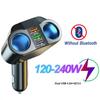 Dual USB Car Charger Socket Bluetooth 5.0 FM Music Player QC3.0 4.8A Fast Charge Splitter Adapter 12V-24V Charger with LED Display Display