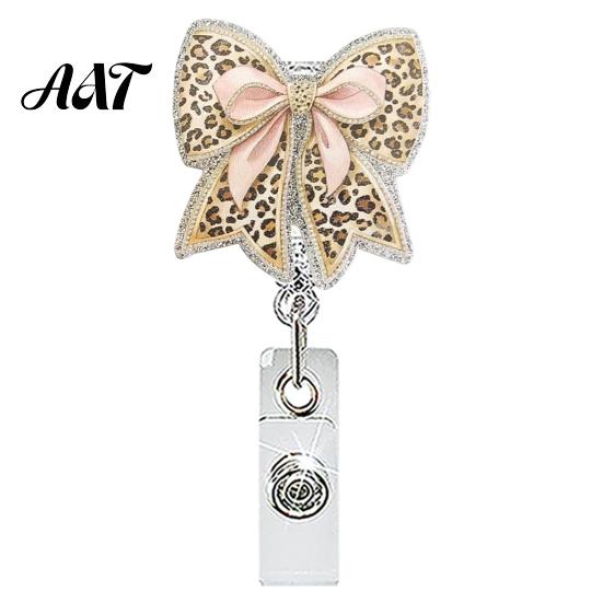 Cute ID Badge Holder Nurse Reel, Funny Retractable Glitter Acrylic Name Tag with Student Clip, Sparkly Card for Teachers Staffs Decorative Reel