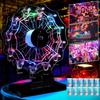 Tequila Ferris Wheel with 12 Wine Glasses, Storage Rack, Perfect for KTV Nightclubs, Kids Parties, Party Decorations, Rechargeable, Automatic Color-Ch