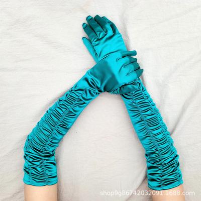 Атласные атласные перчатки Длинные женские перчатки на Хэллоуин Сексуальные перчатки для ужина Свадебные перчатки Матовые атласные перчатки