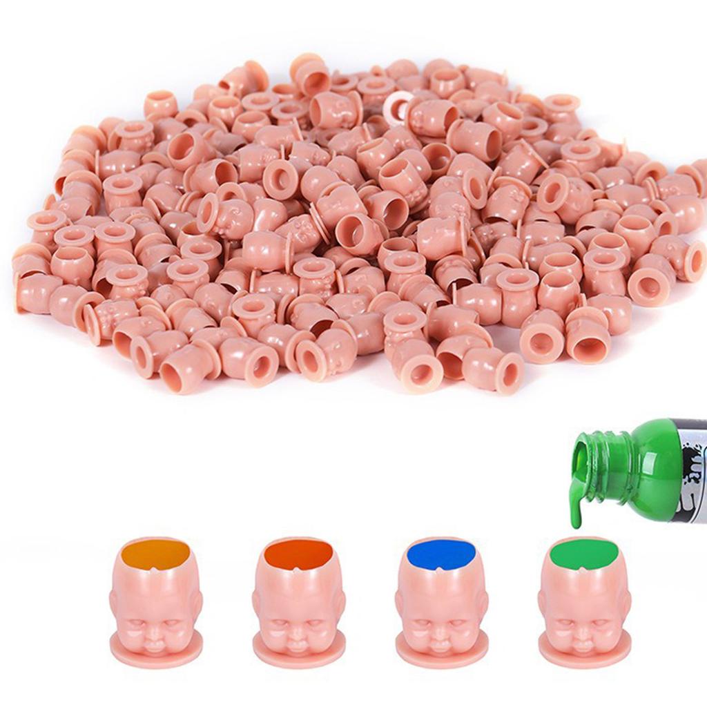 200 шт./набор чашек для чернил для татуировки, колпачки для чернил для татуировки в форме куклы, держатель для пигментных чернил для микроблейдинга, колпачки для контейнеров для чернил для татуировки