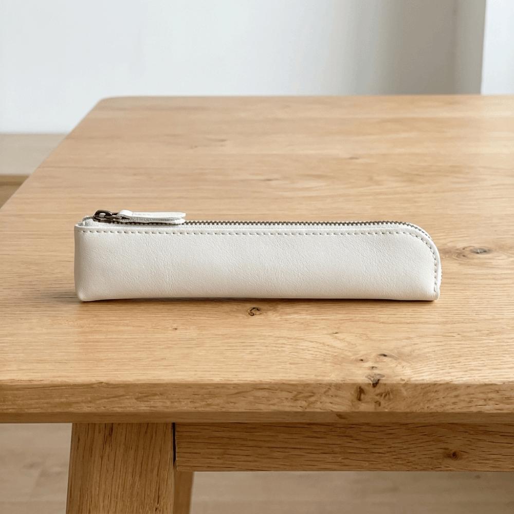 Solid Color PU Pencil Case Leather Pencil Organizer Case Storage Organizer Bag School Supplies