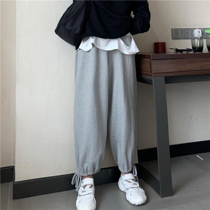 Spring and Summer Pants Women's Korean Version of Loose and Thin Straight Wide-leg Pants Casual Beamed Harem Pants