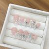 100% HANDMADE Long Coffin Shape Fake Nail Set with Glue Beautiful Girl Lace Pure Desire Ice Crystal Medium Trapezoid Press On Nails Acrylic Fake Nail