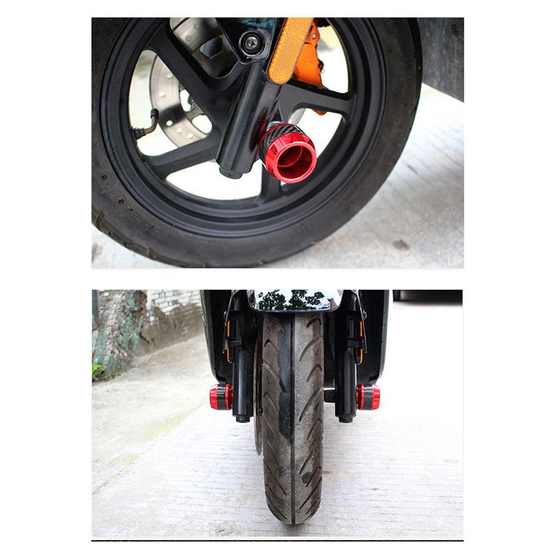 A Pair Of Carbon Fiber Motorcycle Front Fork Covers, Universal Frame Slider Pads, Suitable For Motorcycles And Scooters