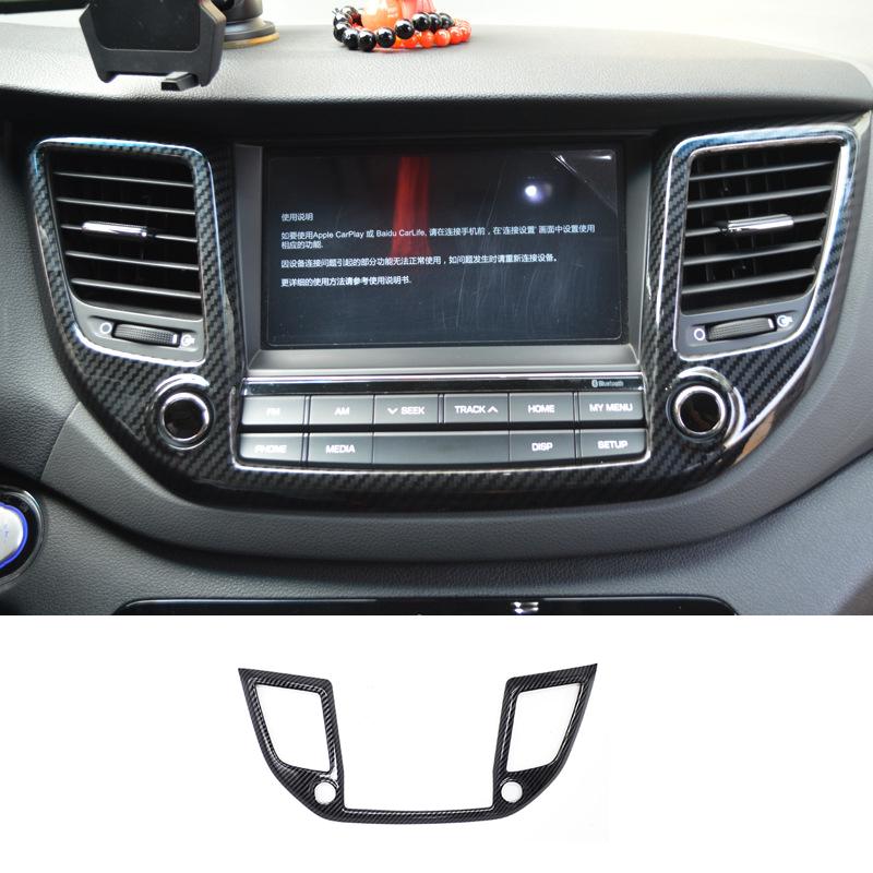 Для Hyundai Tucson 2015 2016 2017 2018 Накладка на центральный воздуховод приборной панели Стиль карбона Аксессуары для интерьера