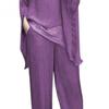 Women 2-Piece Top & Pant Set Crew Neck Shirt Wide Leg Pants Outfit Tracksuit