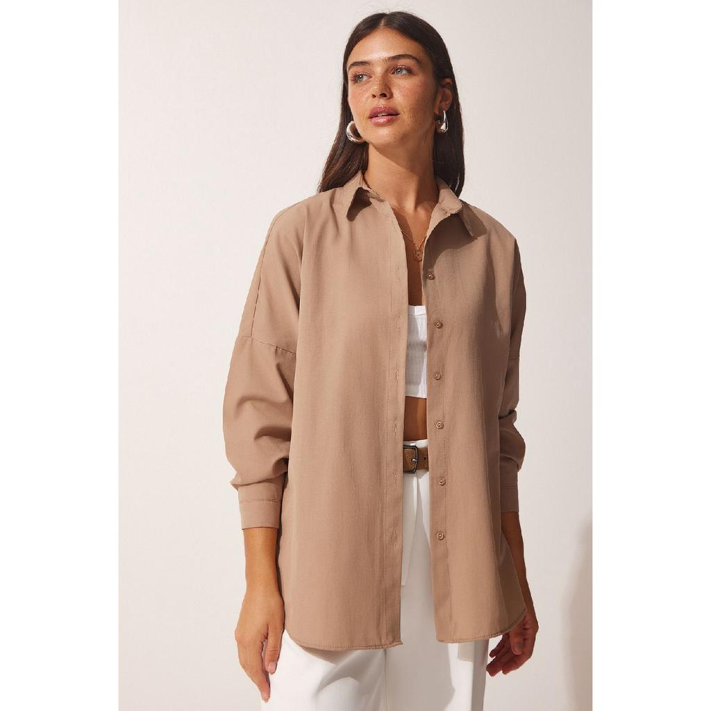 Базовая рубашка Oversize шоколадного цвета