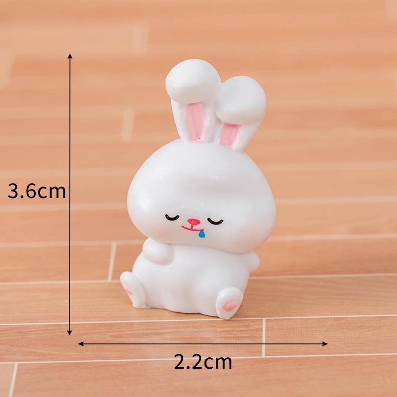 8 шт. светящийся мини-кролик орнамент мультяшный кролик фигурка микро пейзаж автомобиль интерьер настольное украшение