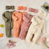 Autumn Spring Infant Newborn Baby Girl Romper Solid Cute Long Sleeve Zipper Jumpsuit Soft Baby Clothing 0-24M One Piece