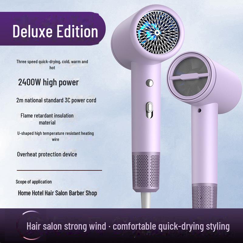 High-Speed Salon Hair Dryer with Blue Light & Dual Temperature Settings for Quick Drying
