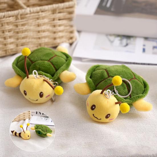 Симпатичные плюшевые игрушки в виде животных, брелок в виде пчелы, мультяшная черепаха, брелок для ключей, держатель для рюкзака, подвеска, украшение, украшение на день рождения