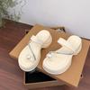 Fashion Women's Summer Outdoor Wear French Style Thick Bottom Heightening Anti-Slip Easy To Match Slides Fashionable Slip-On Sandals