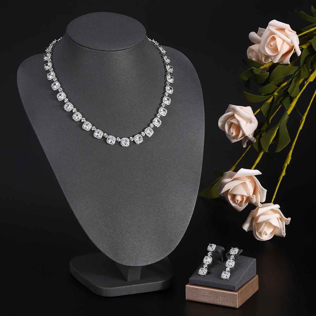 Ювелирные изделия в европейском и американском стиле, ожерелье с каплями воды из циркона, женственное свадебное платье, высококачественные свадебные украшения, комплект сережек-гвоздиков