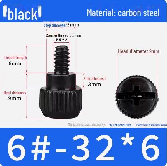 Винты корпуса M6-32*6 с круглой головкой и насечкой, никелированные, для сборки боковой панели компьютера