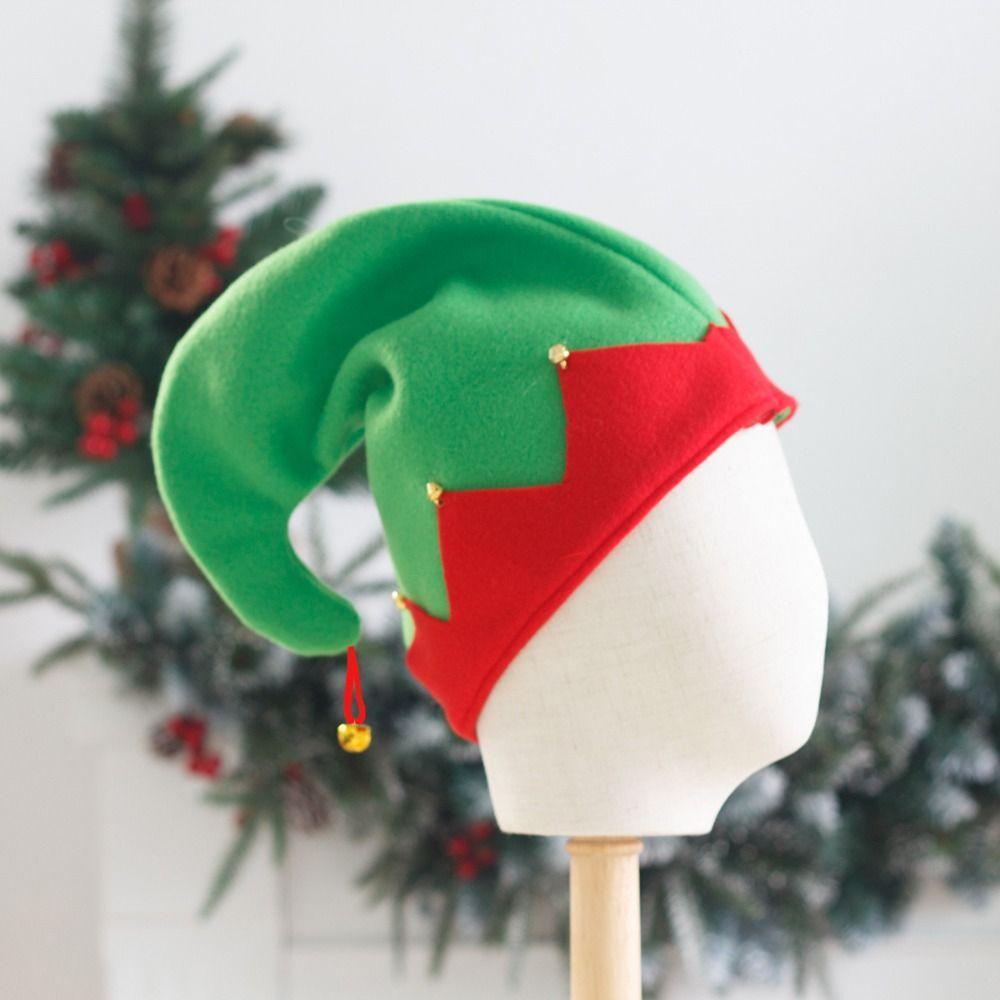 Metal Bell Ornament Elf Hat Pointed Top Design Christmas Headwear Christmas Party