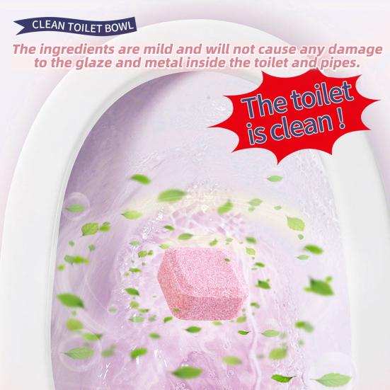 Yousheng 12Pcs Toilet Cleaning Effervescent Tablets Fast Acting Quick Dissolving Long-lasting Urine Stain Remover Toilet Tank Cleaning Tablets