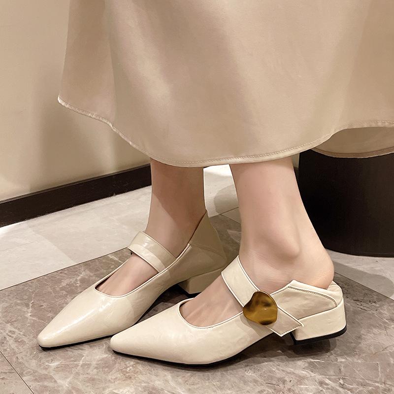 Туфли Мэри Джейн с темпераментом, с мелким вырезом, новые, ретро, с острым носком, универсальные, женские туфли, одинарные туфли