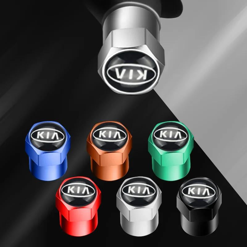 Dustproof Car Wheel Tire Valve Caps 4Pcs Auto Exterior Decor Accessories For KIA Picanto Sportage Rio Ceed Cerato Soul K5 K9AD9