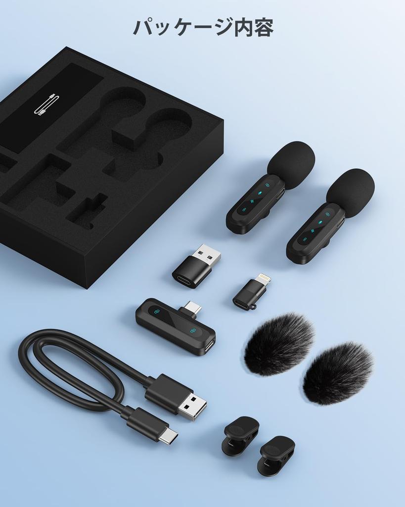 New Lapel Wireless Lapel Microphone Compatible with Simultaneous Use for Two Instant LED Noise 7 Hours of Continuous Sound Microphone for Video Live