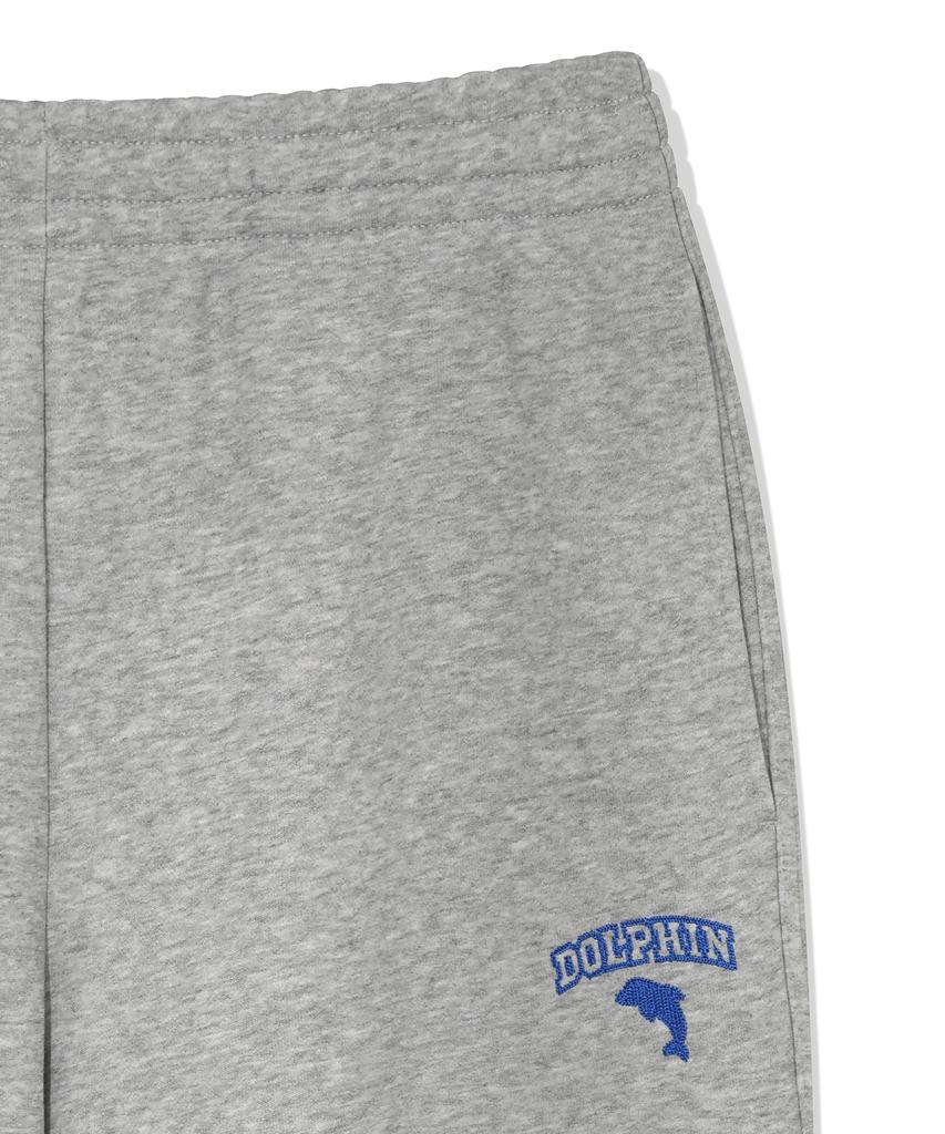 DOLPHIN WAVE APPAREL Флисовые брюки-джоггеры с вышивкой-цепочкой дельфина, меланжево-серые
