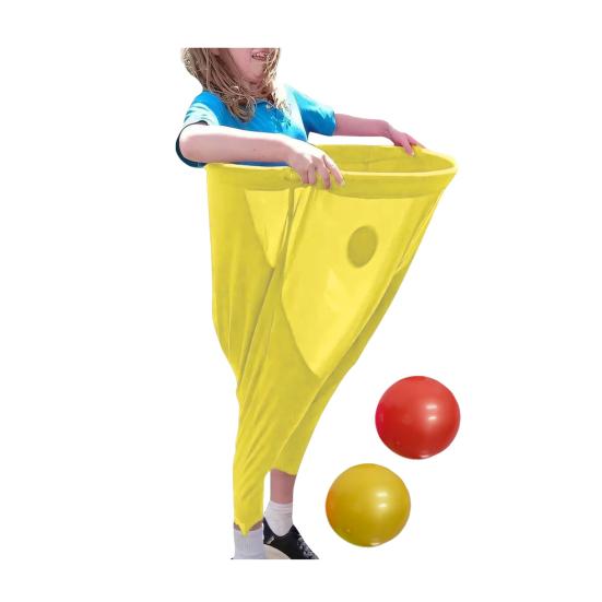 Игра во дворе "Бабушкины штаны" с 2 прыгучими мячами, ловля мяча на улице, гигантские штаны, для детей, взрослых, семейного воссоединения, тимбилдинга, вечеринки
