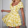 Ladies Summer Short Sexy Printed Slim Short Sleeve Dresses