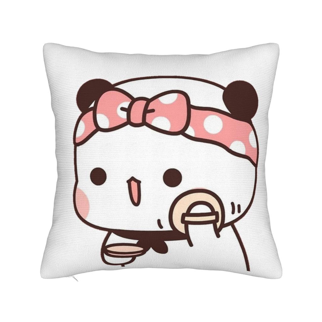 I Love You Bear and Panda Bubu Dudu Bear Pillowcase Soft Fabric Cushion Cover Gift  Pillow Case Cover Home Zipper Xcm