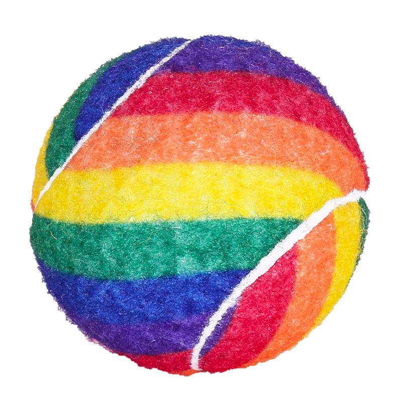 Rainbow Tennis Balls Dog Toys Bite Resistant Elastic Rubber Pet Tennis Balls