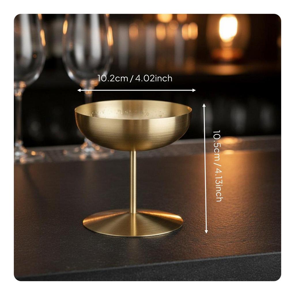 Stainless Steel Ice Cream Glass Unbreakable Goblet Versatile Stemmed