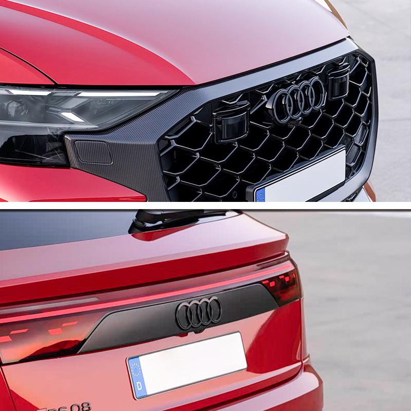 Для Audi ABS Черный Глянцевый Логотип-Кольца Автомобиля Накладка Накладка На Решетку Радиатора Передняя Значок A3 A4 A5 A6 A7 A8 Q3 Q5 Q7 Значок На Задний Багажник Авто Аксессуары