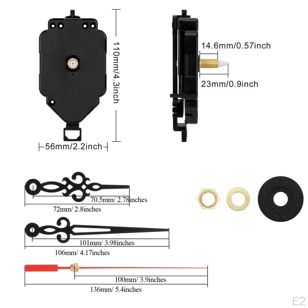 HR1688 Pendulum Clock Movement Replacement Long Shaft Quartz Mechanism Set