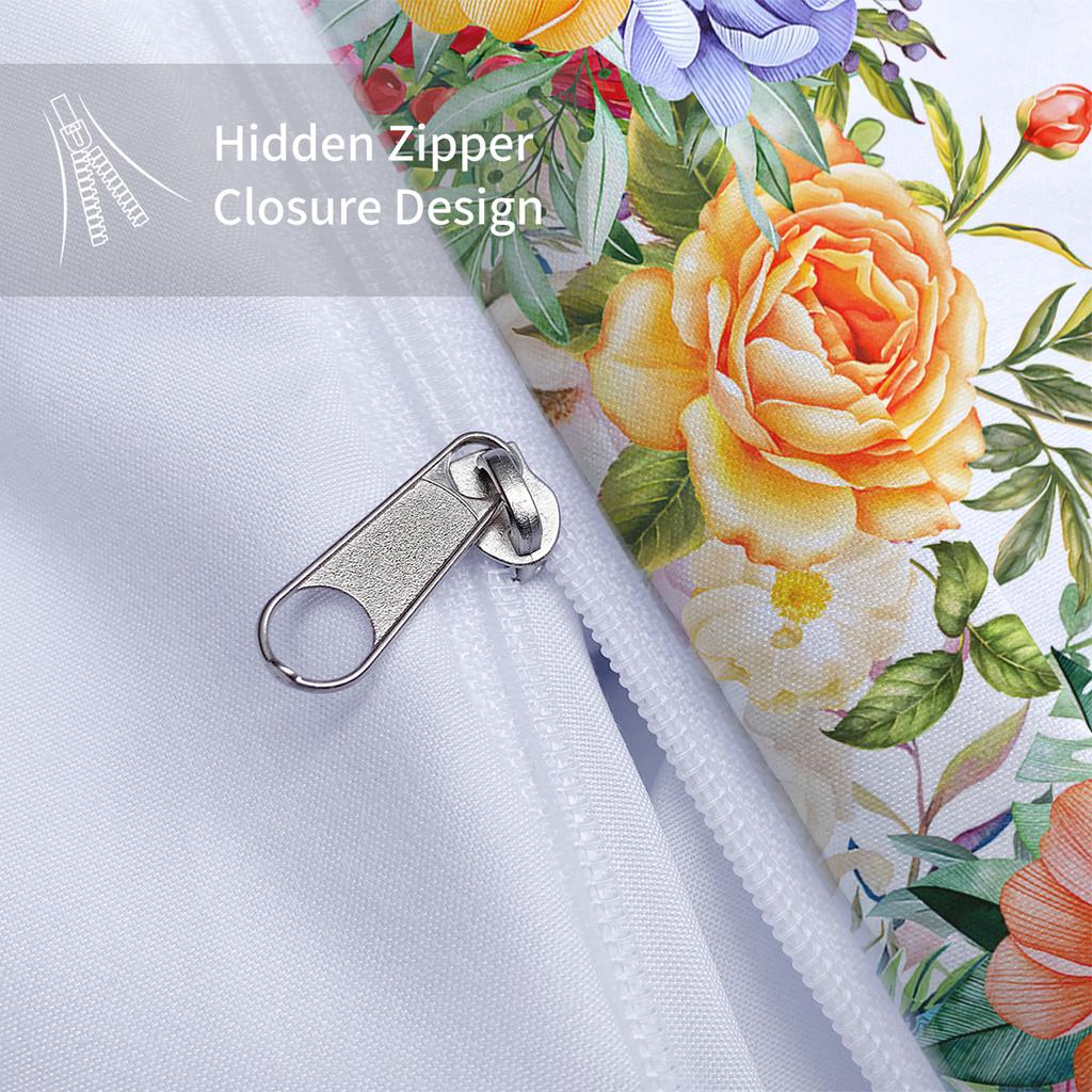 Набор из 3 предметов с принтом в виде колибри с натуральным цветочным узором (1 пододеяльник+2 наволочки, без наполнителя) мягкий и удобный постельный комплект