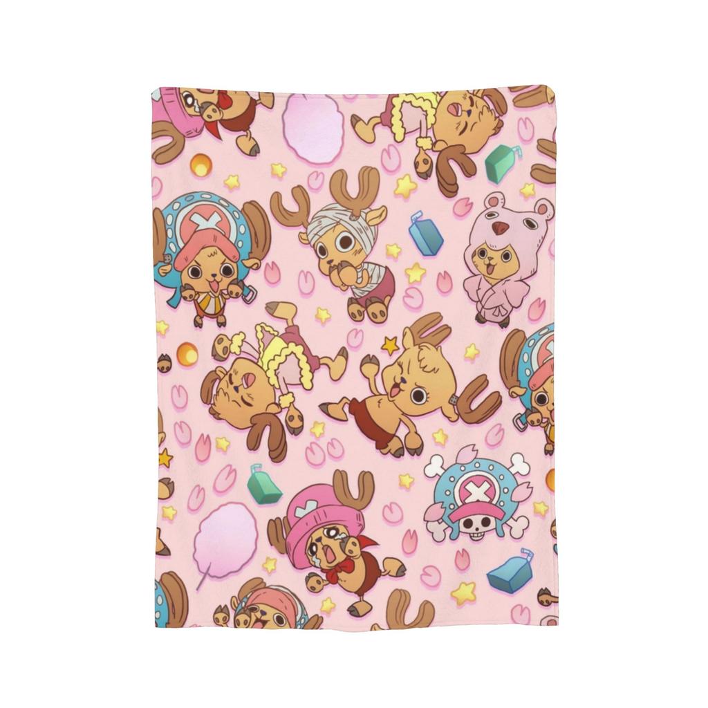 One Piece Tony Tony Chopper Anime Blanket Flannel Autumn/Winter Portable Soft Throw Blanket for Home Couch Bedspread