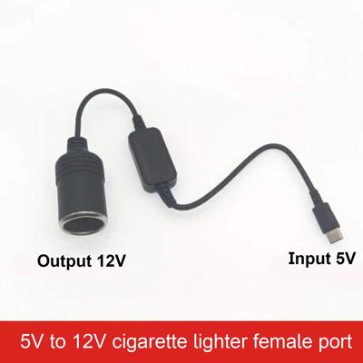 USB C - 12 В черный 1 фут USB - 12 В кабель для макс. 12 Вт Type C Мужской - Женский разъем Стабильный кабель питания для Powerbank Dash Cam GPS