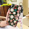 Oil Painting Waterproof Phone Case For Blackview A60 Pro Flower Durable Shockproof Phone Holder Wristband Fashion Design