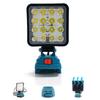Rechargeable LED Floodlight, Cordless Work Light, Compatible with 14.4V18V, IP66 Waterproof, 4000LM, Fishing Light, Dual Output Charging Ports, Ideal