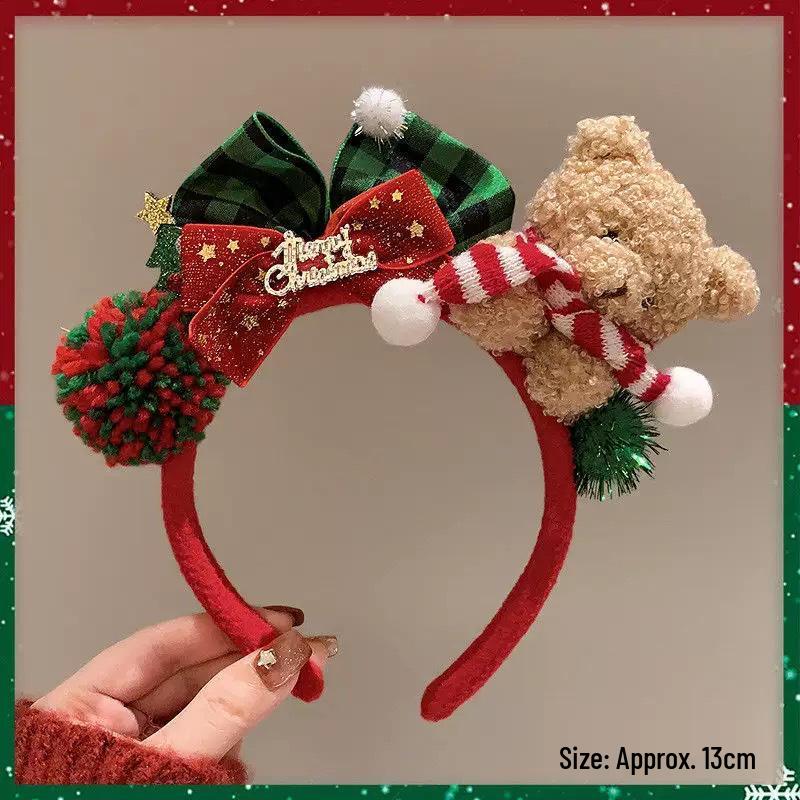 Christmas Reindeer Antler Headband - Plush, Cute Hair Accessory for Girls’ Holiday Costume