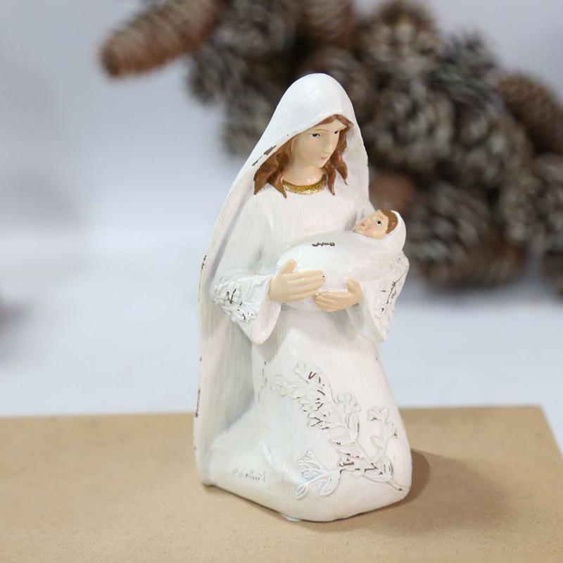 1PC Tall Resin Craft Christmas Nativity Scene Retro Holy Family Figurine